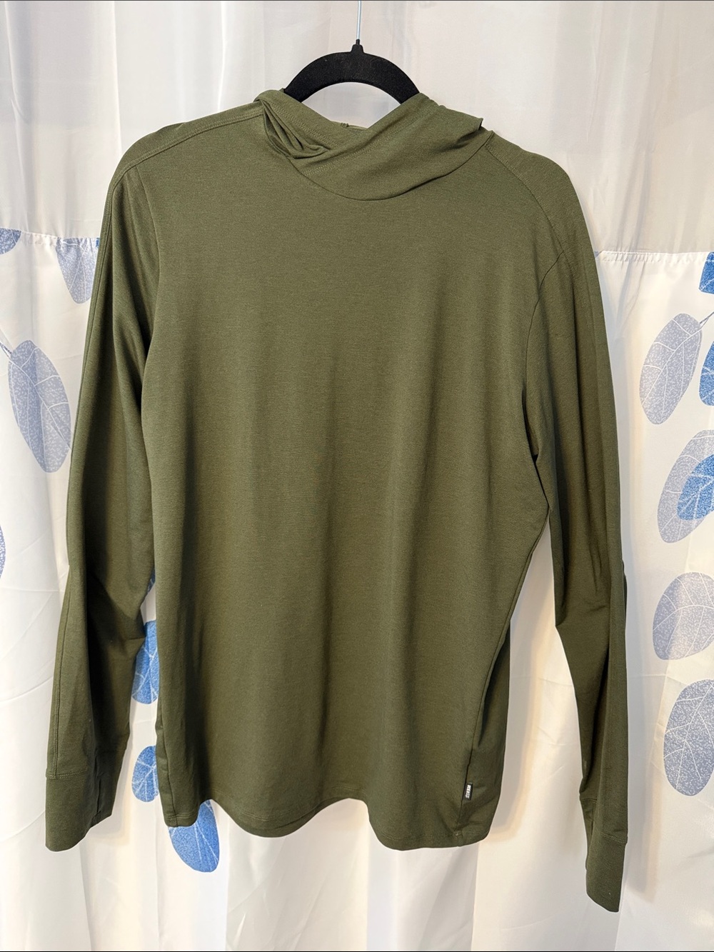 Long Sleeve Olive Green Hooded Men’s Top